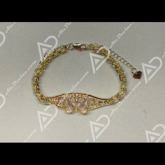 Crystal Butterfly Bracelet (gold plated) - Picture 1 of 3